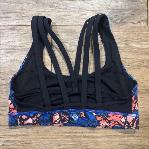 Lululemon Energy Bra (Exhale)Mini Paint Storm Harbor Blue Multi / Black Women 4 - Picture 3 of 6